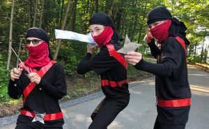 Campers dressed as ninjas